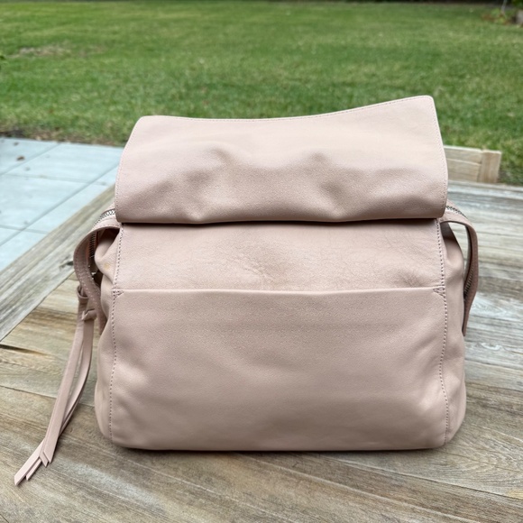 Orciani Sveva Notturno Leather Handbag Blush Pink Top Handle Crossbody - Picture 8 of 14